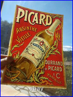 Rarissime Ancienne et originale affiche publicitaire Absinthe vieille PICARD Mar