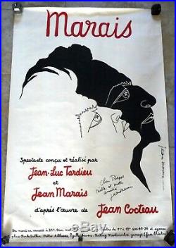 Rarissime Double Grande Affiche Jean Marais Cocteau Marais Dédicacee 1983