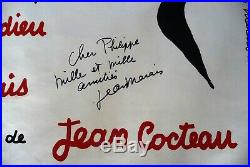Rarissime Double Grande Affiche Jean Marais Cocteau Marais Dédicacee 1983