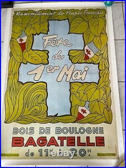 Rate affiche RPF fête du 1er mai Bagatelle Bois de Boulogne