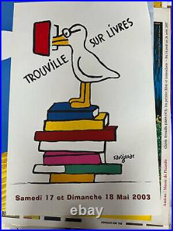 Raymon Savignac affiche originale TROUVILLE sur livres 2003