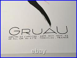 René GRUAU affiche ORIGINALE Lithographie 1992 L'Elégante, TIMBRE A SEC PARAGE