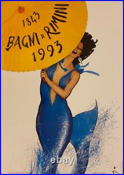 René Gruau, 1993 RIMINI BAGNI Affiche Vintage Originale 98 X 69 Cm