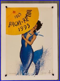 René Gruau, 1993 RIMINI BAGNI Affiche Vintage Originale 98 X 69 Cm