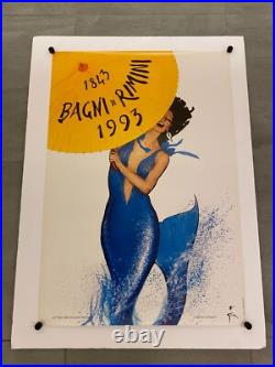 René Gruau, 1993 RIMINI BAGNI Affiche Vintage Originale 98 X 69 Cm