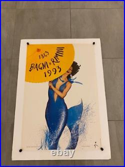 René Gruau, 1993 RIMINI BAGNI Affiche Vintage Originale 98 X 69 Cm