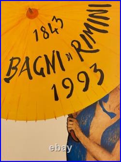 René Gruau, 1993 RIMINI BAGNI Affiche Vintage Originale 98 X 69 Cm