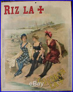 Riz La +. 1 X Carton Publicitaire. 1905. Format 36 X 46,5 Cm. Tres Bel Etat