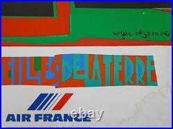 Roger Bezombes Air France Merveilles de la Terre Mourlot Paris, 1980, 100×60 cm
