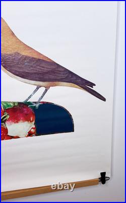 Roger Bezombes Bally 175x120 Chaussure Fleurs & Oiseaux Vintage 1980 Publicité
