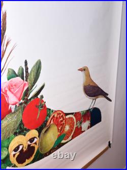 Roger Bezombes Bally 175x120 Chaussure Fleurs & Oiseaux Vintage 1980 Publicité