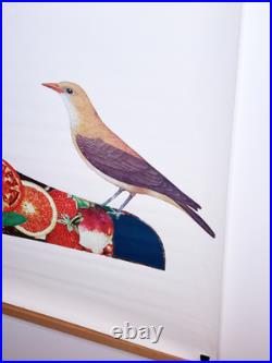 Roger Bezombes Bally 175x120 Chaussure Fleurs & Oiseaux Vintage 1980 Publicité