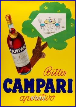 Rolli Milano, c. A. 1950s BITTER CAMPARI Affiche Vintage Originale
