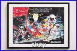 Rossignol Olympic Winter Games Calgary 1988 Golden Champions Ski Poster Unframed