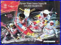 Rossignol Olympic Winter Games Calgary 1988 Golden Champions Ski Poster Unframed