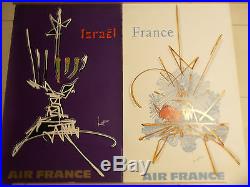 Série de 14 Affiche publicitaires originales Air France signées Georges Mathieu