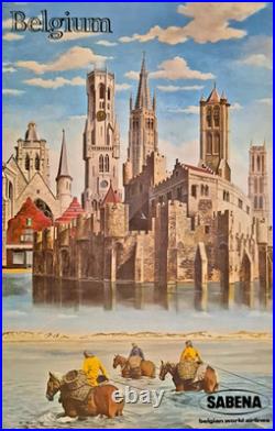 SABENA Affiche originale Illustration Rondas 100 × 65,5 cm 1972
