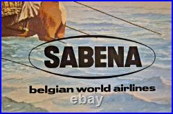SABENA Affiche originale Illustration Rondas 100 × 65,5 cm 1972