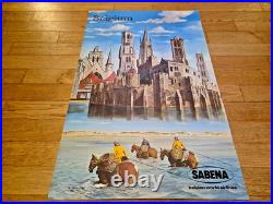 SABENA Affiche originale Illustration Rondas 100 × 65,5 cm 1972