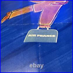 SAVIGNAC AFFICHE HÉLIOGRAVURE Originale AIR FRANCE J'Y VOLE J'Y SUIS BE Rare