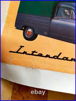 SIMCA ARONDE. Ancienne grande affiche publicitaire entoilée Gamme 1957- 1,09 m