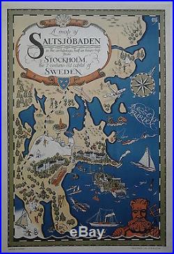 SWEDEN carte de Saltsjöbaden CARTE ORIGINALE années 50 /R492