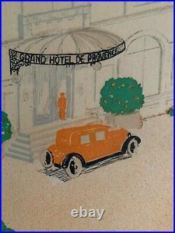 Saint Remy de Provence Grand Hotel Affiche Ancienne Litho entoilée 1928