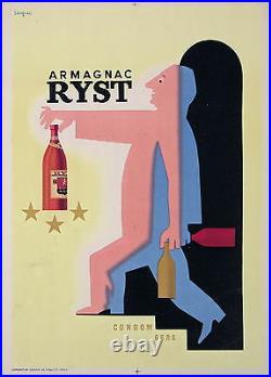 Savignac Affiche Ancienne Armagnac Ryst Par CI 1939