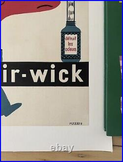 Savignac RARE Affiche Ancienne 1950s Airwick entoilee