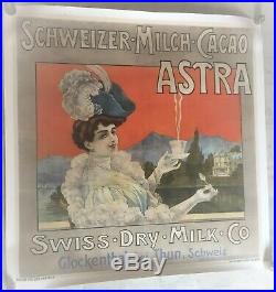 Schweizer-Milch-Cacao ASTRA / Chocolat lait Suisse / circa 1900 / Très rare