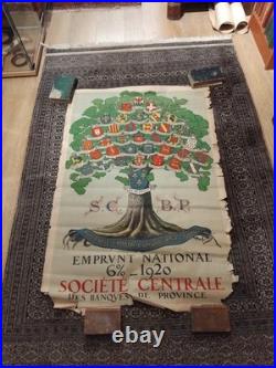 Superbe Affiche Authentique Emprunt National 1920 Abîmée 80cmx1,20 M