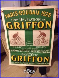 Superbe Ancienne Affiche Paris Roubaix Griffon 1926