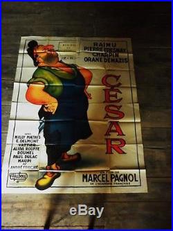 Superbe affiche ancienne César de Dubout trilogie Pagnol imp monégasque 120X160
