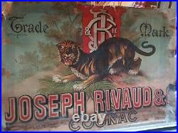 Superbe et rare Affiche ancienne originale Cognac Joseph RIVAUD 1884 signée JAV