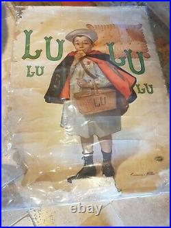 Superbe et rare Affiche ancienne originale Petit écolier de Lu Firmin BOUISSET