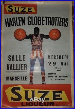 Suze Affiche Ancienne Basket Harlem Globe Trotters Publicitaire Bistrot Vintage
