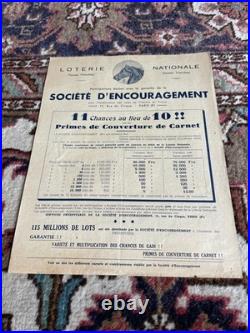 Sweepstake Affichette Loterie Nationale Originale 1936 Introuvable Sweepstake Affichette Loterie Nationale Originale 1936 Introuvable