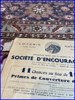 Sweepstake Affichette Loterie Nationale Originale 1936 Introuvable