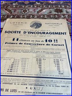 Sweepstake Affichette Loterie Nationale Originale 1936 Introuvable