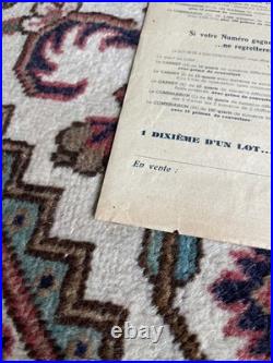 Sweepstake Affichette Loterie Nationale Originale 1936 Introuvable Sweepstake Affichette Loterie Nationale Originale 1936 Introuvable