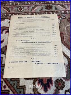 Sweepstake Affichette Loterie Nationale Originale 1936 Introuvable