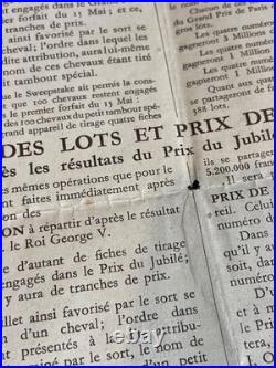 Sweepstake Grand Prix De Paris Affichette Brochure Originale 1935 Introuvable Sweepstake Grand Prix De Paris Affichette Brochure Originale 1935 Introuvable