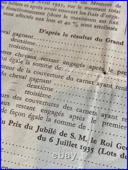 Sweepstake Grand Prix De Paris Affichette Brochure Originale 1935 Introuvable Sweepstake Grand Prix De Paris Affichette Brochure Originale 1935 Introuvable
