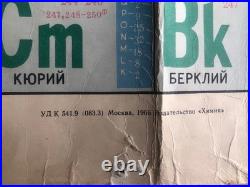 TABLEAU PÉRIODIQUE soviétique 1966 Mendeleïev RARE poster pédagogique URSS