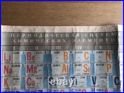 TABLEAU PÉRIODIQUE soviétique 1966 Mendeleïev RARE poster pédagogique URSS