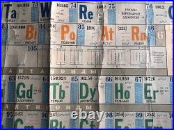 TABLEAU PÉRIODIQUE soviétique 1966 Mendeleïev RARE poster pédagogique URSS