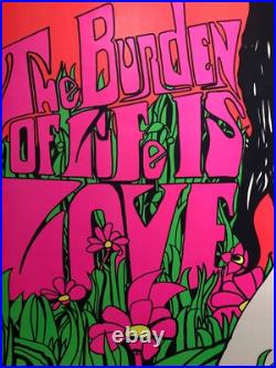 THE BURDEN OF LIFE AFFICHE PSYCHÉDÉLIQUE Blacklight Poster Black Light 1969 Love