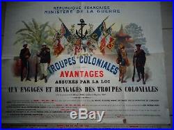 TRES BELLE AFFICHE TROUPES COLONIALES ANCIENNE DE GEORGES SCOTT 1908  ref 59