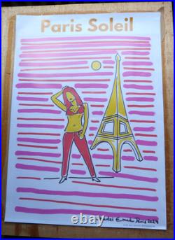 TROIS POSTERS AFFICHES la TOUR EFFEL dans TOUS SES ETATS signé