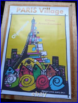 TROIS POSTERS AFFICHES la TOUR EFFEL dans TOUS SES ETATS signé